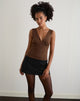 Afbeelding van Vishata Top in Suede Bruin