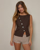 Afbeelding van Vonne Asymmetrische Knooptop in Chocoladebruin