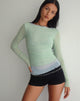 Afbeelding van Vrist Mesh Top met lange mouwen in Frost Blue