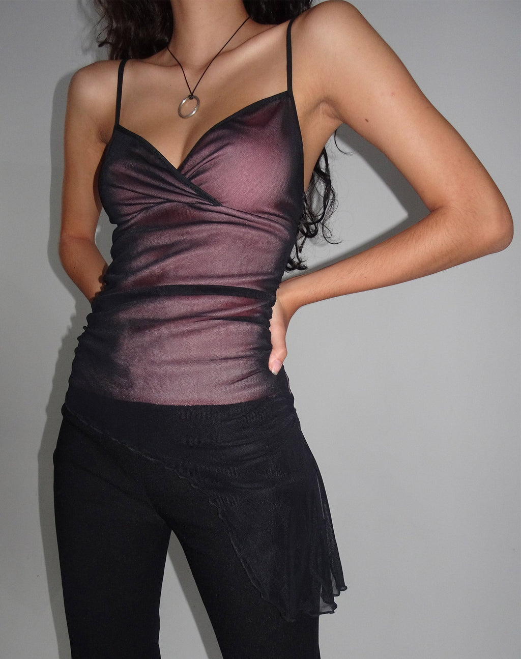 Waca Top in Zwart met Roze Voering