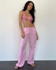 Afbeelding van Wasic Wijde Linnen Broek in Flamingo Roze