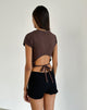 Afbeelding van Xiwon Bow Back Top in Diep Mahonie