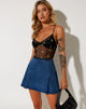 Afbeelding van Yenika Crop Top in Zwart Daisy Lime Embro