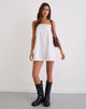 Afbeelding van Yoshiko Brodierie Trim Mini Dress in Wit