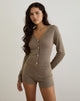 Afbeelding van Yunji Button Vest in Lurex Goud