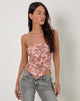 Afbeelding van Zirika Bandeau Top in Neutral Floral Print