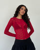 Afbeelding van Kahula Shirt in Red Heart Flocked Mesh