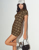 Afbeelding van Jeeves T-shirt jurk in patchwork Daisy Bruin