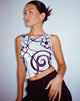 Afbeelding van Rembulan Asymmetrische Top in Mono Doodle Zwart en Wit