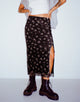 BEELD VAN Rindai Midi rok in Femme Floral Zwart en Goud