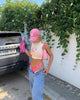 Afbeelding van Motel X Barbara Kristoffersen Gimon Crop Top in Botercrème Running Away