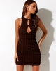 Afbeelding van Alannah Bodycon Jurk in Bubble Jersey Bruin
