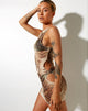 Afbeelding van Ardice Bodycon Jurk in Tijgerbruin
