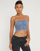 Afbeelding van Asti Bandeau Crop Top in Frosty Blue