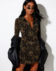 Afbeelding van Avaya Jurk in Zwart Mesh Tan Dragon Flock