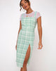 Afbeelding van Ayuka Midi jurk in tafelkleed Neo Mint