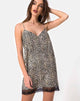Afbeelding van Balace Slip Dress in Rar Leopard met zwart kant