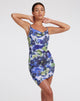 BEELD VAN Batia Bodycon Jurk in abstract aquarelblauw