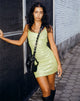 Afbeelding van Benia Mini Dress in Drape Sequin Lime Green