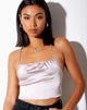 Afbeelding van Belisa Crop Top in Satijn Zilvergrijs