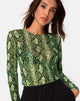 Afbeelding van Betina Bodice in Slime Lime Snake Mesh