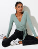 Afbeelding van Bianca Wrap Top in Rib Olive