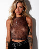 Afbeelding van Bika Vest Top in Mesh Verloop Cheetah Bruin