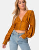 Afbeelding van Bina Crop Top in Satijn Cheetah Goud