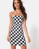 Afbeelding van Boco Jurk in Ruitjesbord Medium Z/W