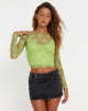 Afbeelding van Bonca Lange Mouw Top in Lime Kant