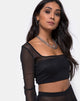 Afbeelding van Boneta Crop Top in zwart visnet