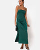 Afbeelding van Bonita Maxi Dress in Satijn Bosgroen