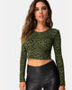 Afbeelding van Bonnie Crop Top in Cheetah Khaki