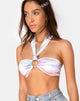 Afbeelding van Bandeau Bralet met Gouden Ring in Pastel Tie Dye