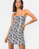 Afbeelding van Brandy Bodycon Jurk in Wit Luipaard Pailletten