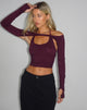 Afbeelding van Brandy Lange Mouw Top in Oxblood