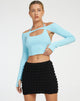 Afbeelding van Brandy Lange Mouw Top in Petit Flour Blauw