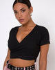 Afbeelding van Bria Crop Top in Rib Zwart