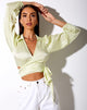 Afbeelding van Briza Crop Top in Satijn Zebra Pistachio