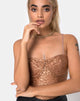 Afbeelding van Calani Bodice in Leopard Sheen Net Caramel