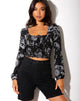 Afbeelding van Carmen Longsleeve Top in Night Sky Zwart