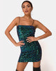 Afbeelding van Cecile Slip Dress in Velvet Green Iridescent Sequin