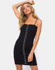 Afbeelding van Cecy Bodycon Jurk in Zwart met Haak en Oog