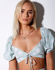 Afbeelding van Chelin Crop Top in Sage Daisy