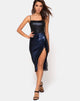 Afbeelding van Chelo Rok in Midnight Mini Pailletten met Zwart Kant