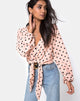 Afbeelding van Citra Top in New Polka Nude Zwart
