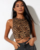Afbeelding van Clias Crop Top in Nachtluipaard Bruin