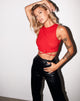 Afbeelding van Clias Crop Top in Rib Racing Red