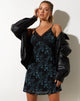 Afbeelding van Coline Mini Dress in Butterfly Vine Flock Blue