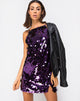 Afbeelding van Corine Slip Dress in Plum Disc Sequin